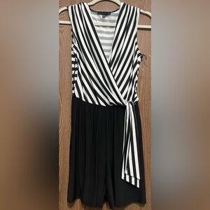 Elegant Striped Black and White Jumpsuit